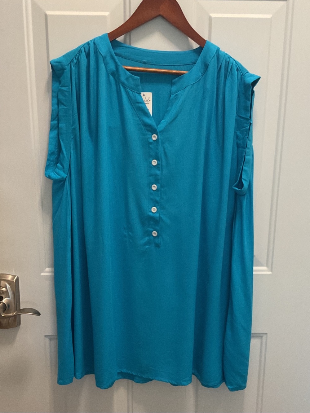 NWT Cupshe  Vibrant Blue Cap Sleeve Beach Cover Up Mini Dress size Medium